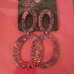 Purple acrylic post earrings